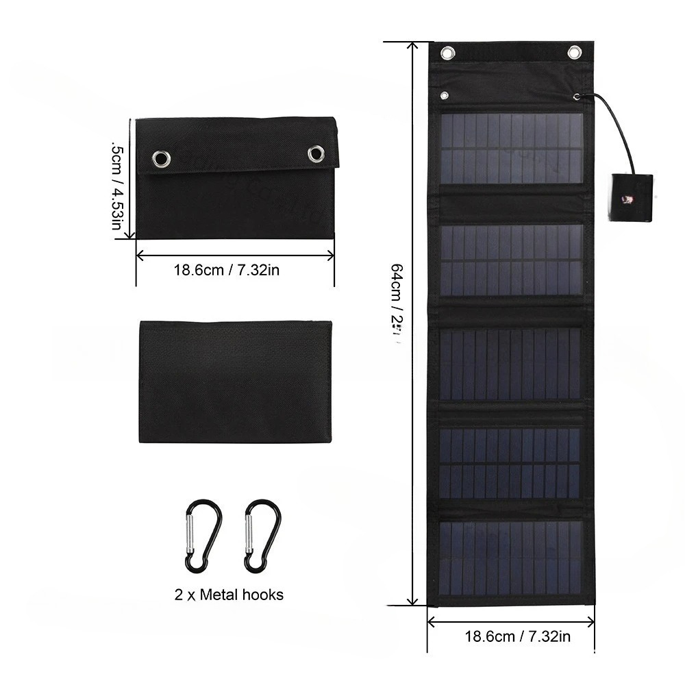 25W 5V ソーラーフォールディングバッグ 防水 緊急用  - Solar Emergency Charger のレビューと価格